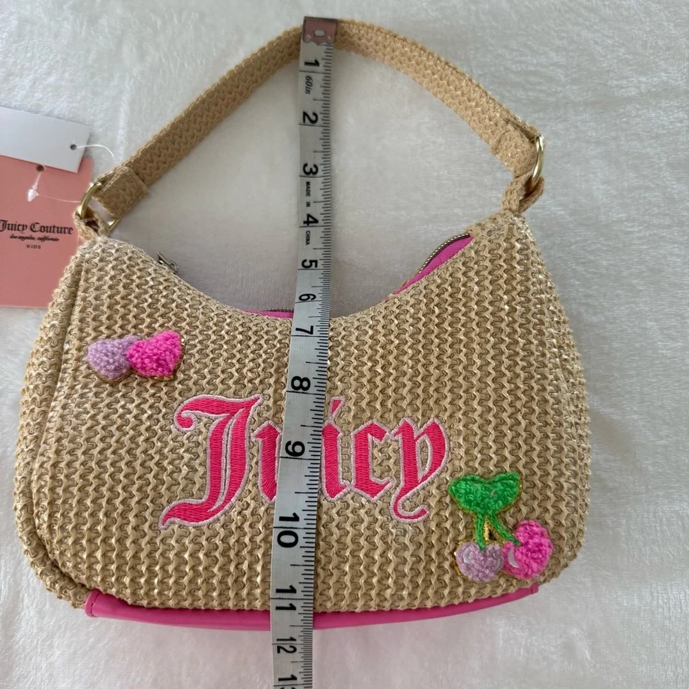 Juicy Couture Tan straw mini hand bag / kids purse